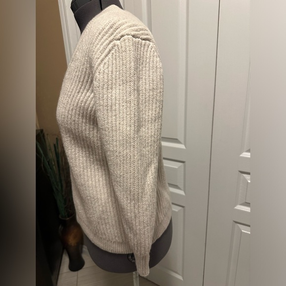 Aritzia Babaton chunky ribbed Vneck merino wool sweater - Picture 7 of 11